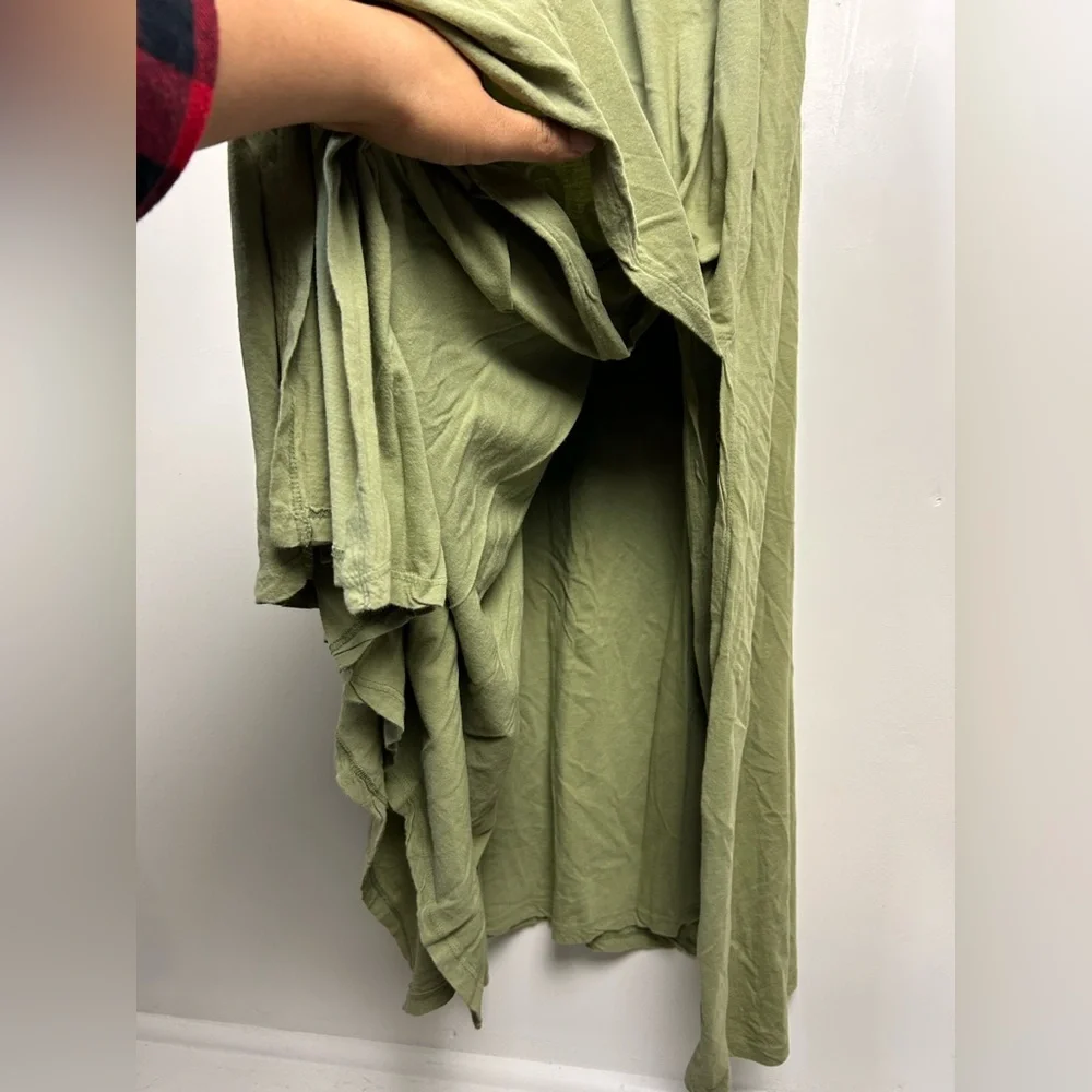 Sold Synergy Maxi Dress Women L 100% Organic Cotton Elegant Green Slip Sleeveles - Picture 5 of 12